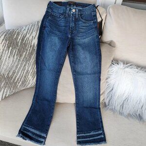 Jen 7 by 7 For All Mankind Womens Ankle Straight Jeans Dark Wash Denim Size 00